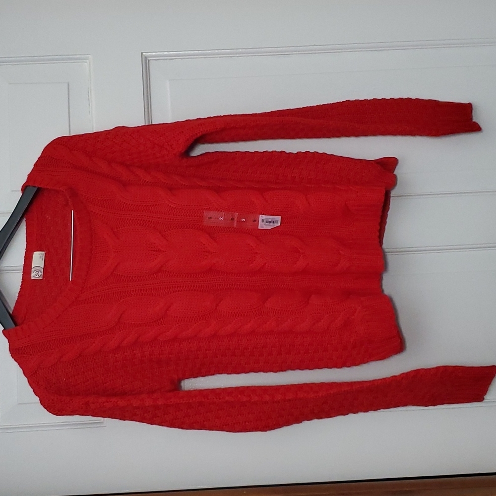 SO red knit sweater, Sz S